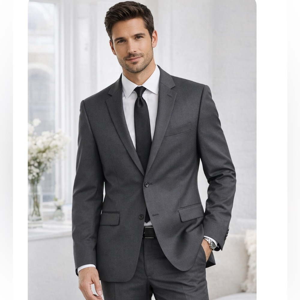 ALFANI Pin Striped Cashmere Blend Black Sports Jacket
